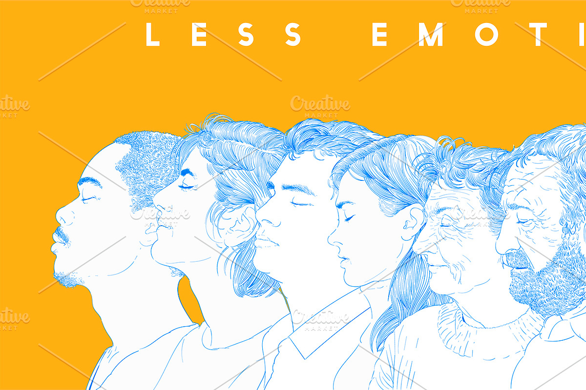 Illustration of human faces, a Person Illustration by rawpixel