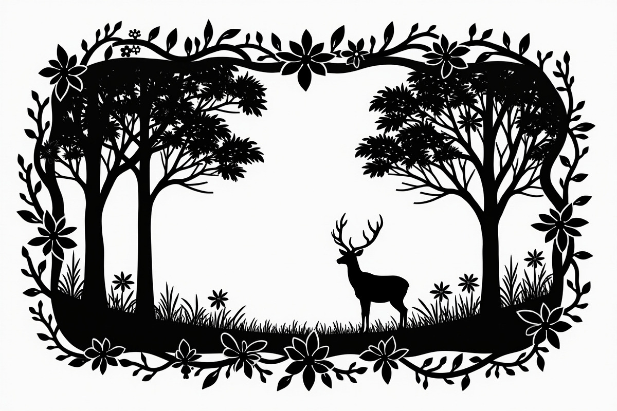 Deer Forest Border Frame Set, an Illustration by Creativeshirt (Photo 7 of 7)