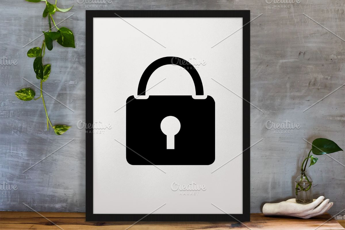 Padlock Silhouette SVG, an Object Illustration by newminddesign (Photo 3 of 3)