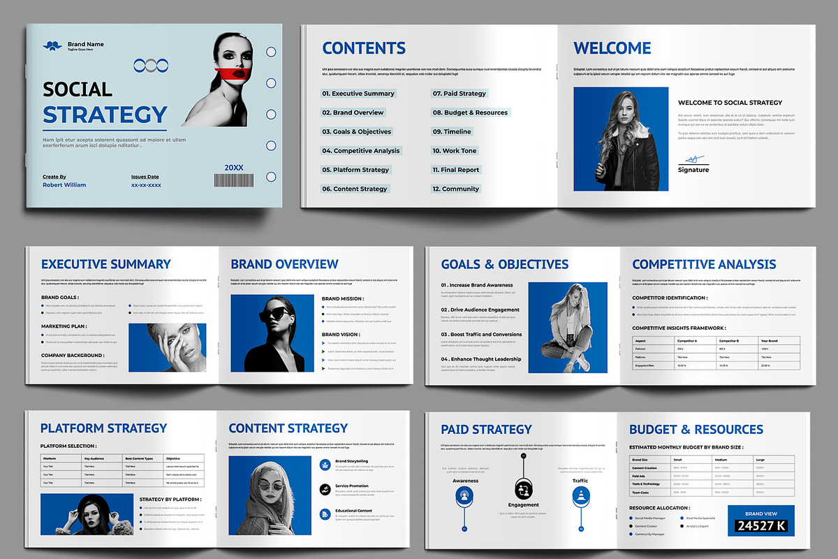 Brand Social Strategy Template, a Brochure Template by MightyDesign (Photo 1 of 6)