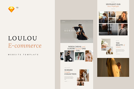 Loulou | Fashion E-commerce Template, a Landing Page Template by Skolastika Phoebe
