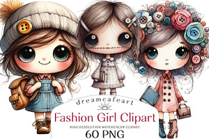 Fashion Girl Clipart Set, an Illustration by DreamCafeArt