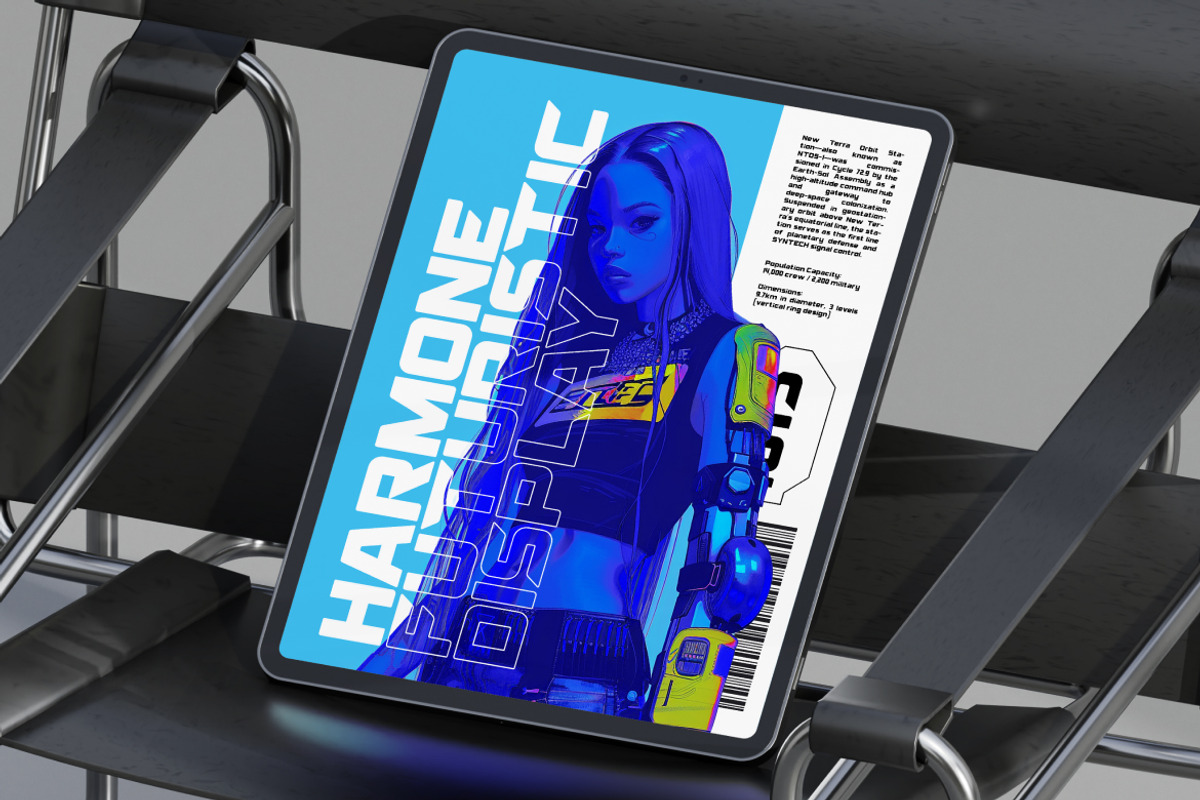 Harmone Futuristic Display Font, a Sans Serif Font by Rasio Studio (Photo 6 of 7)