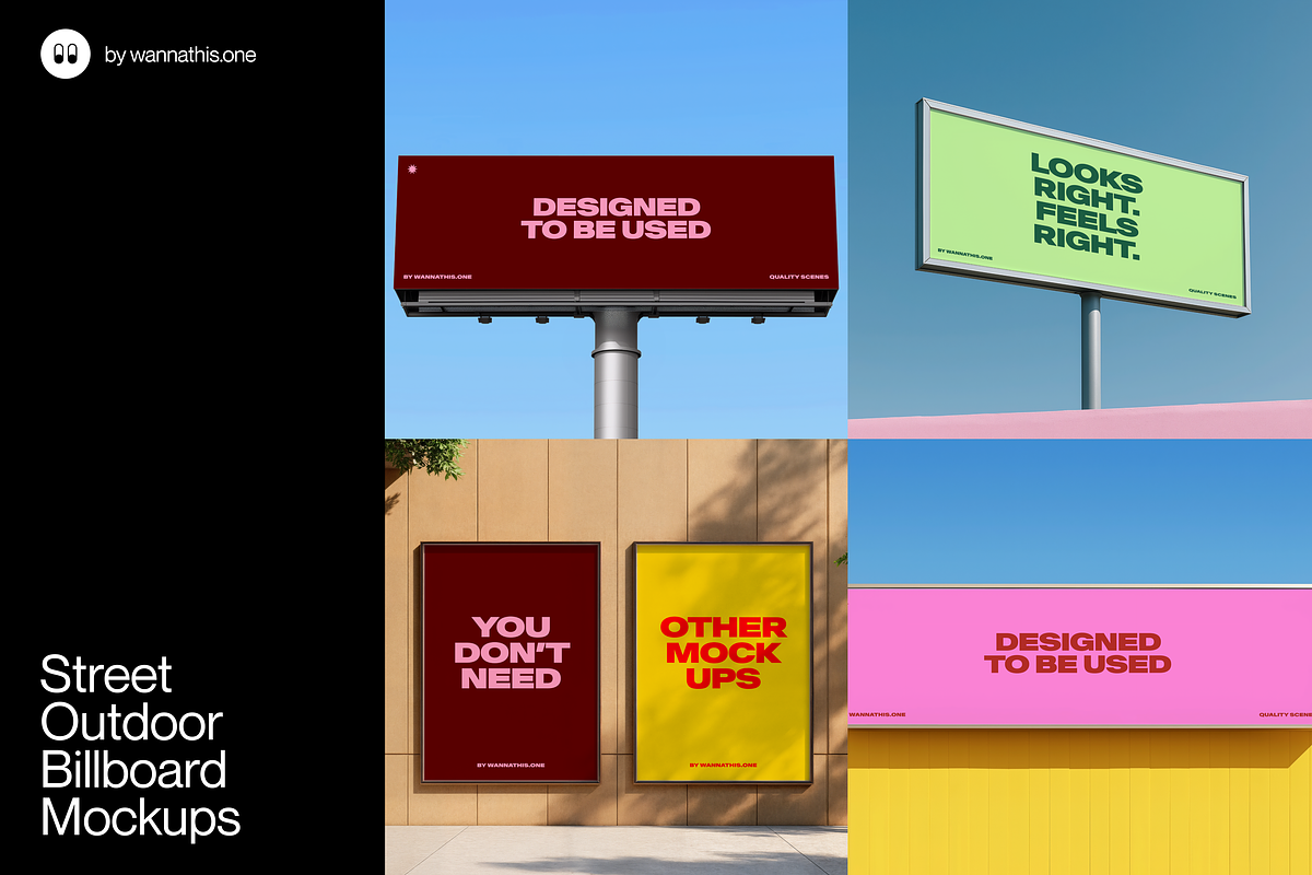 Street Outdoor Billboard Mockups, a Mockup by Wannathis.one (Photo 1 of 10)