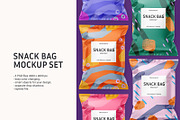 Snack bag mockup set | Packaging Mockups ~ Creative Market