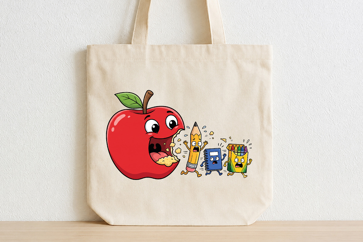 Funny Back to School Apple Pencil, an Object Illustration by CraftArtStudio (Photo 2 of 4)