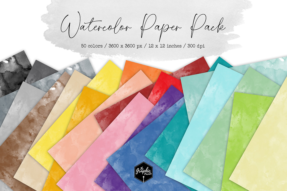 Watercolor paper pack, a Texture Graphic by The Graphic Parade (Photo 1 of 5)