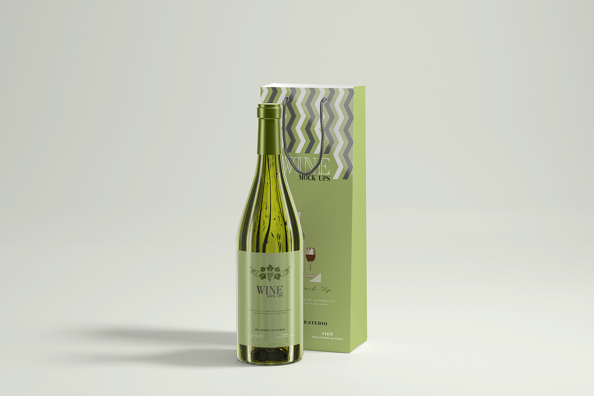 White Wine with Bag Mockups, a Product Mockup by pmvch (Photo 7 of 8)