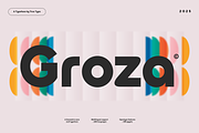 TRT Groza Strong Geometric, a Sans Serif Font by truetype (Thumbnail 1 of 15)