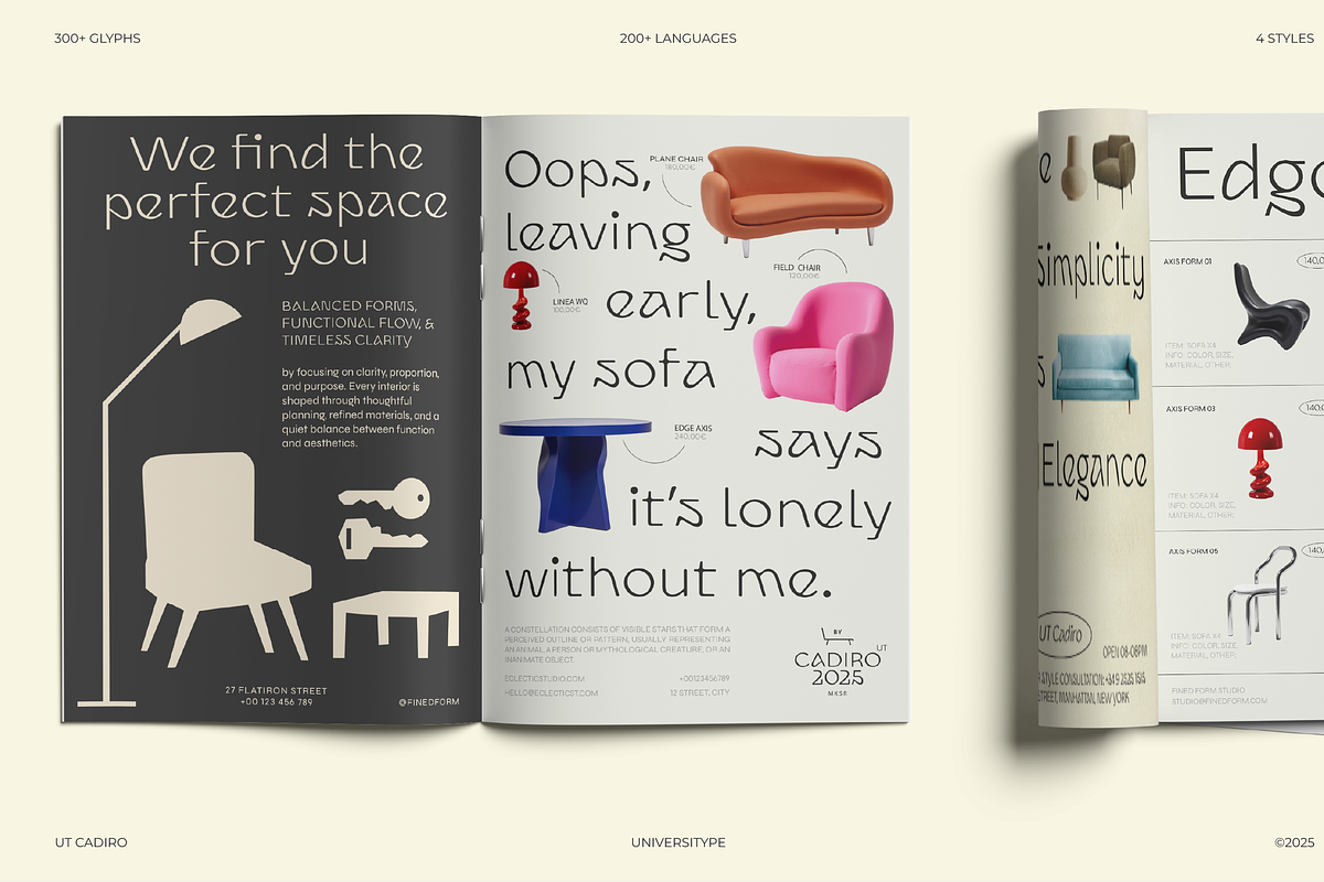 UT Cadiro-A Minimalist Display Font, a Sans Serif Font by Universitype (Photo 4 of 12)