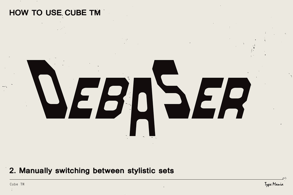 Cube TM – Bouncy Brutalist font, a Font by Type Mania (Photo 7 of 15)