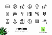 Parking Outline Icons, an Outline Icon by Zeer Graphic (Thumbnail 1 of 2)