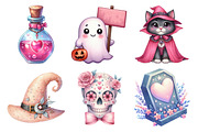 Charm Pink Halloween Clipart Bundle, an Illustration by Daily.Designs (Thumbnail 2 of 5)
