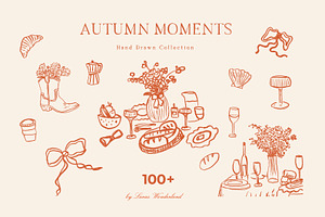 Hand Drawn Cosy Fall Line Art Icons