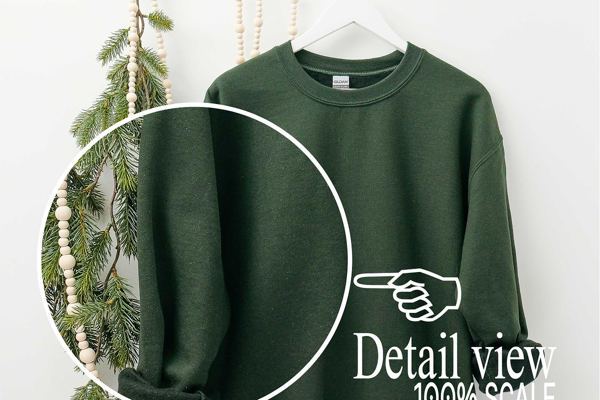 Forest Gildan 18000 Xmas Mockups x3, a Shirt Mockup by Uncommon Mockups (Photo 7 of 7)