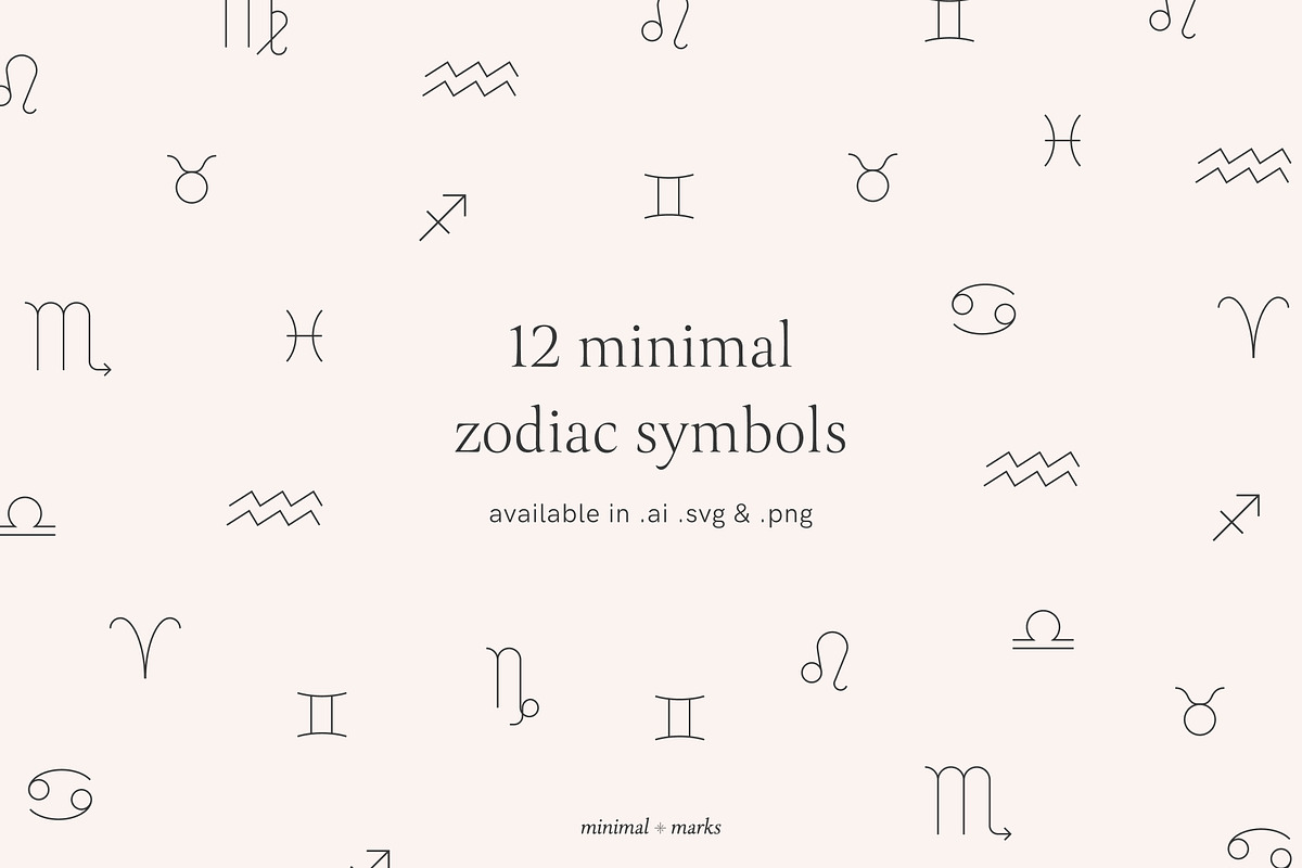 Minimal Zodiac Signs Set, a Graphic by Minimal Marks