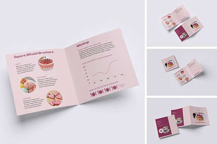 Square Bifold Brochure Mockup, a Books & Magazine Mockup by xavier_studio