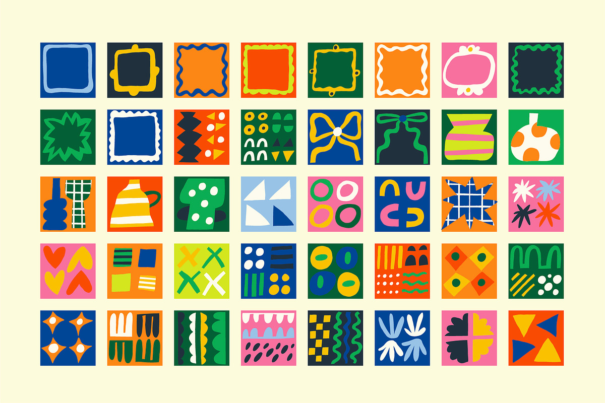 Bloom Blocks Naive Floral Clipart, a Decorative Illustration by Olia (Photo 4 of 25)