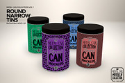 Round Narrow Tins Packaging Mockup, a Cups & Container Mockup by INCDesign (Thumbnail 5 of 6)