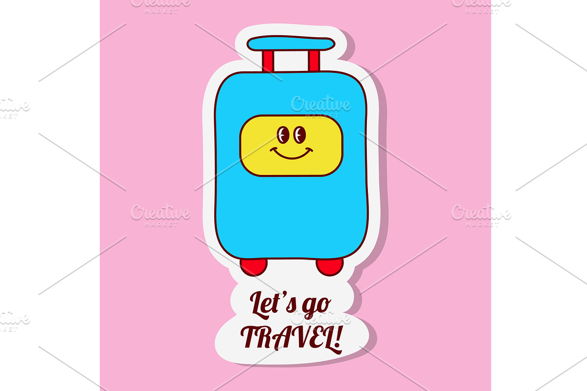 Lets go travel sticker design with a, an Object Illustration by okskukuruza