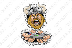 Viking Gamer Sports Team Mascot Man, an Illustration by Christos Georghiou