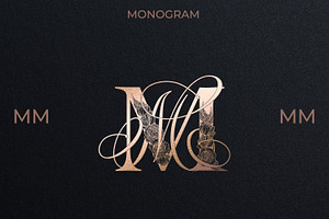 MM Wedding Monogram Logo