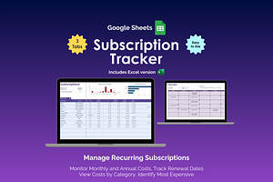 Subscription Tracker - Google Sheets