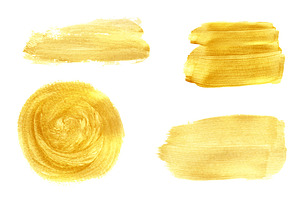 Watercolor gold spots and banners