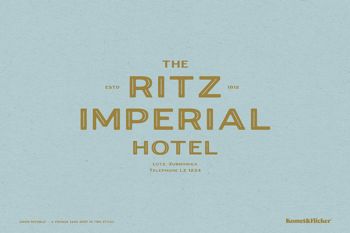 Union Republic, a Sans Serif Font by Komet & Flicker (Photo 5 of 12)