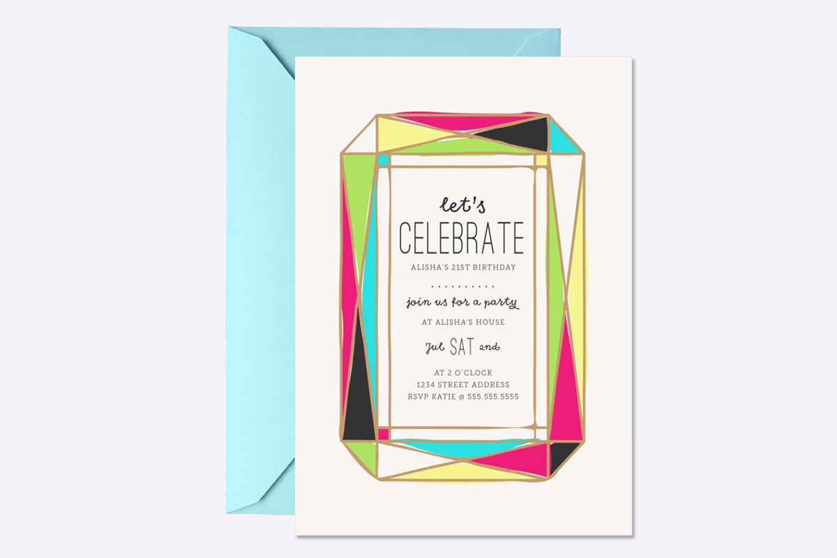 Bright Gem Party Invite Template, an Invitation Template by origamiprints (Photo 1 of 3)