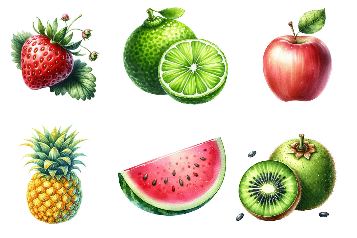 Watercolor Little Fruits PNG, an Illustration by SinaCreation (Photo 4 of 5)