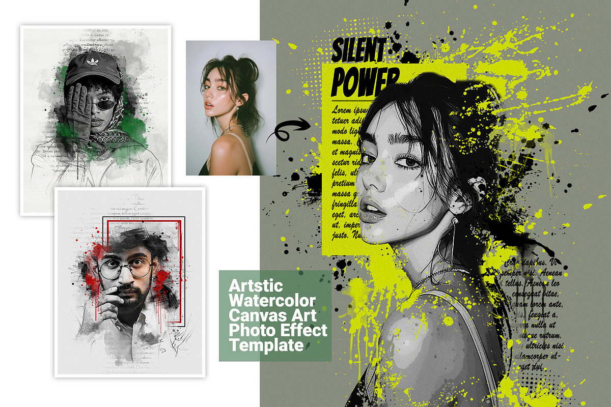Artistic Watercolor Canvas Art, an Action Add-On by MRI STUDIO (Photo 1 of 18)