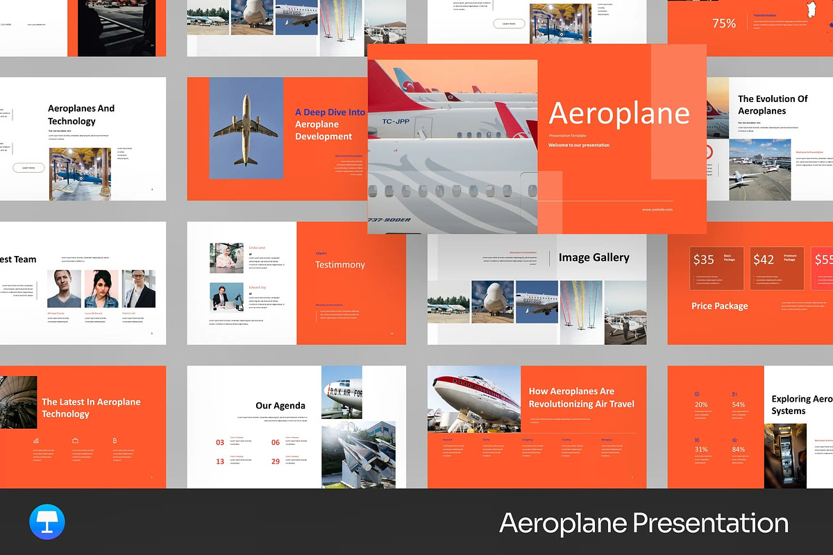 Aeroplane Industry Keynote Templates, a Presentation Template by Fit-tee (Photo 1 of 2)