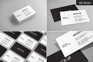 Business Card Mockups - US Sizes