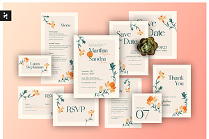 Clean Floral Wedding Suite, an Invitation Template by Neermana