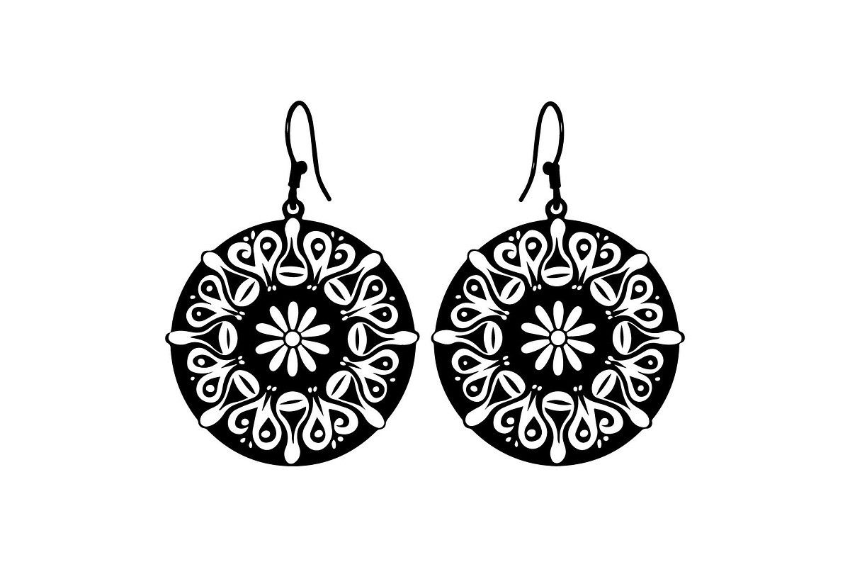 Teardrop Filigree Earrings SVG, an Object Graphic by jahid234 (Photo 6 of 13)
