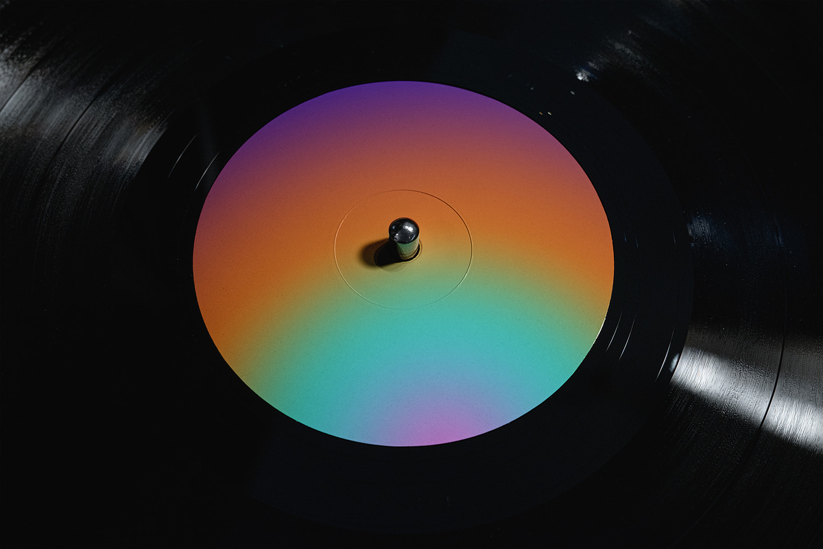 Vinyl Record Label Mockup, a Packaging Mockup by Glue Lab (Photo 1 of 4)
