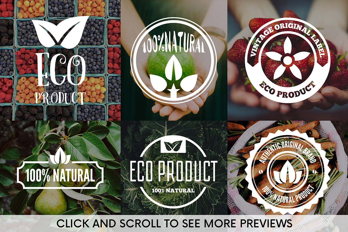 Eco and Natural Logo and Badges, a Branding & Logo Template by Lustra Frisk (Photo 2 of 3)