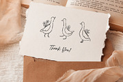 Line Art Cute Geese & Florals, an Animal Illustration by Jenteva Art (Thumbnail 16 of 16)