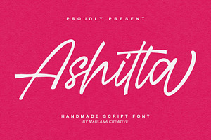 Ashitta Handmade Script Font, a Script Font by Maulana Creative