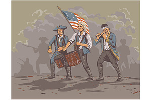 American Revolution Patriot WPA Art, an Illustration by patrimonio