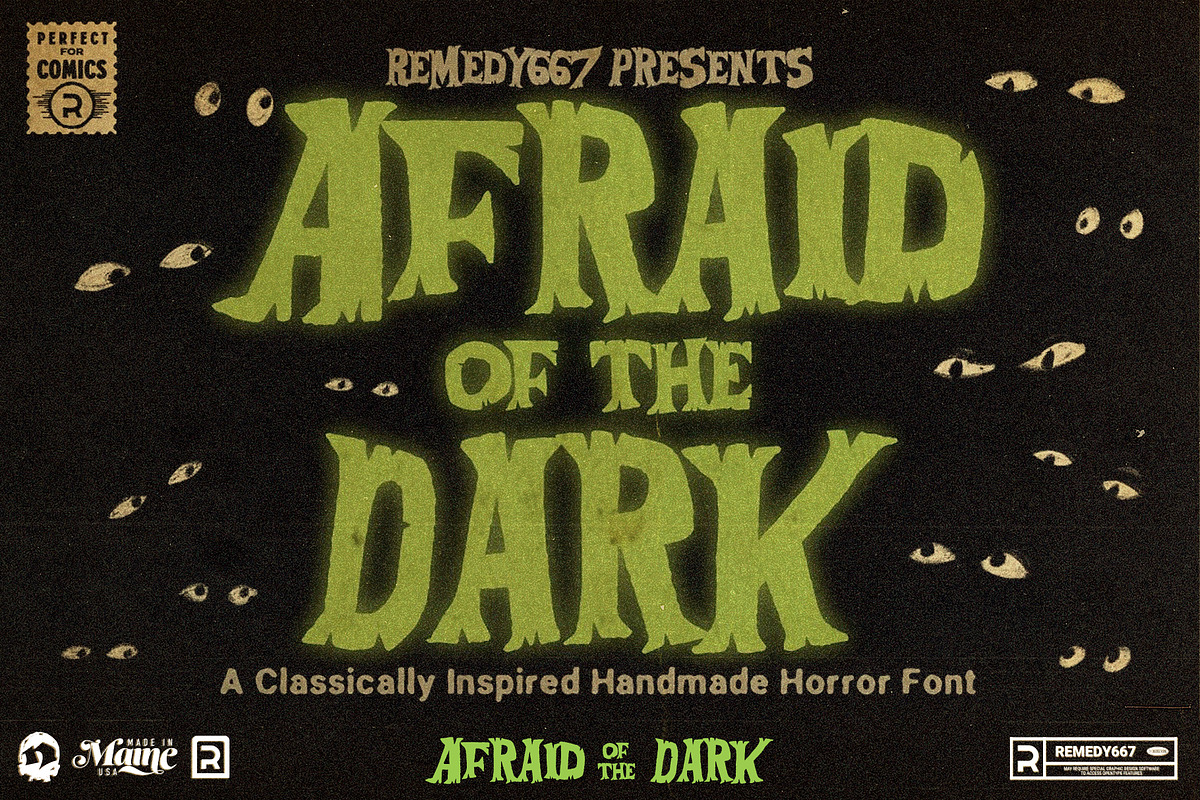 Afraid of the Dark, a Font by Remedy667 (Photo 1 of 5)