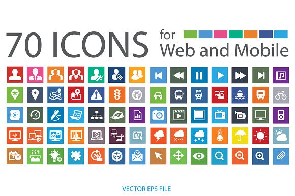 70 Flat Vector Icons