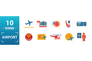 Airport Flat Icon Set, an Object Graphic by Aimagenarium@gmail.com (Thumbnail 3 of 3)