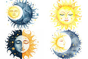Celestial Sun & Moon, a Seasonal Illustration by artsy-fartsy (Thumbnail 5 of 5)
