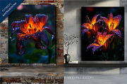 Macro Neon flowers. Wall art., a Decorative Illustration by KENO Mascots (Thumbnail 3 of 5)