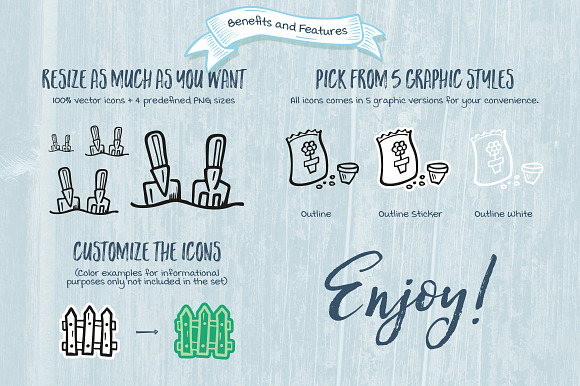 Gardening Hand Drawn Icons