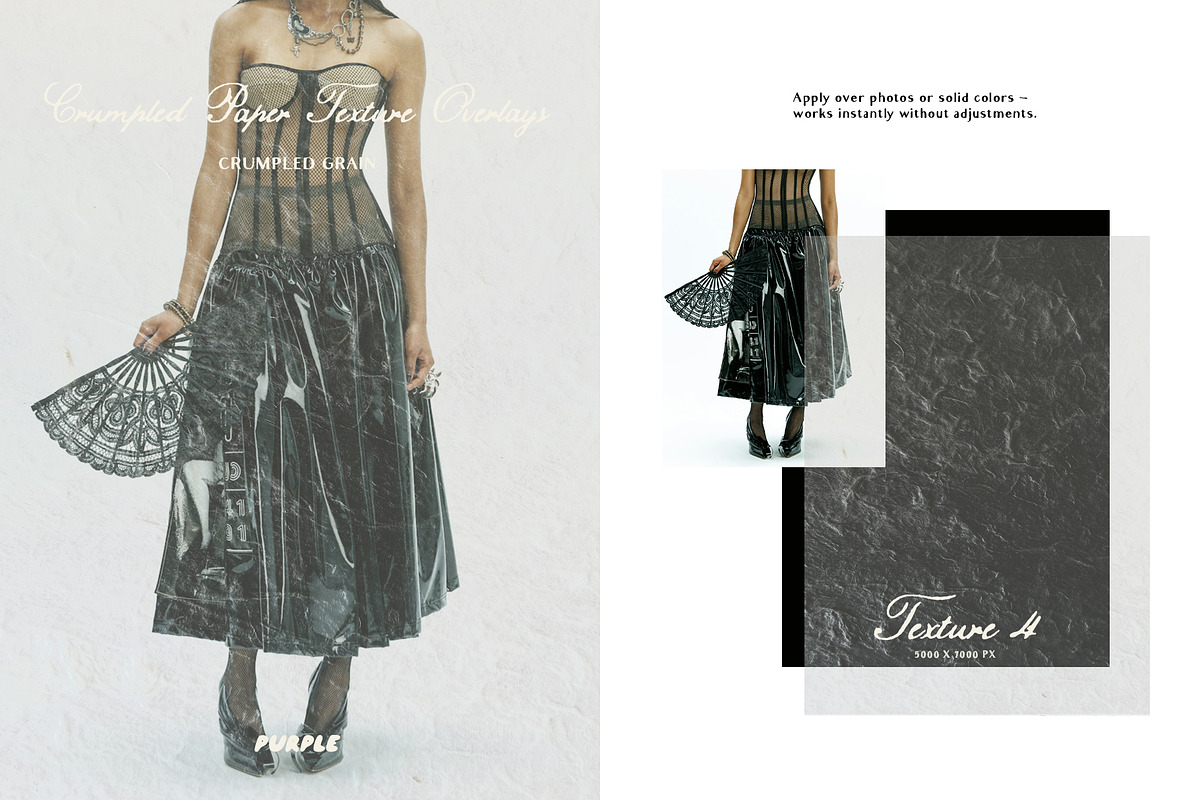 Crumpled Paper Texture Overlays, a Texture Graphic by Purple (Photo 9 of 17)