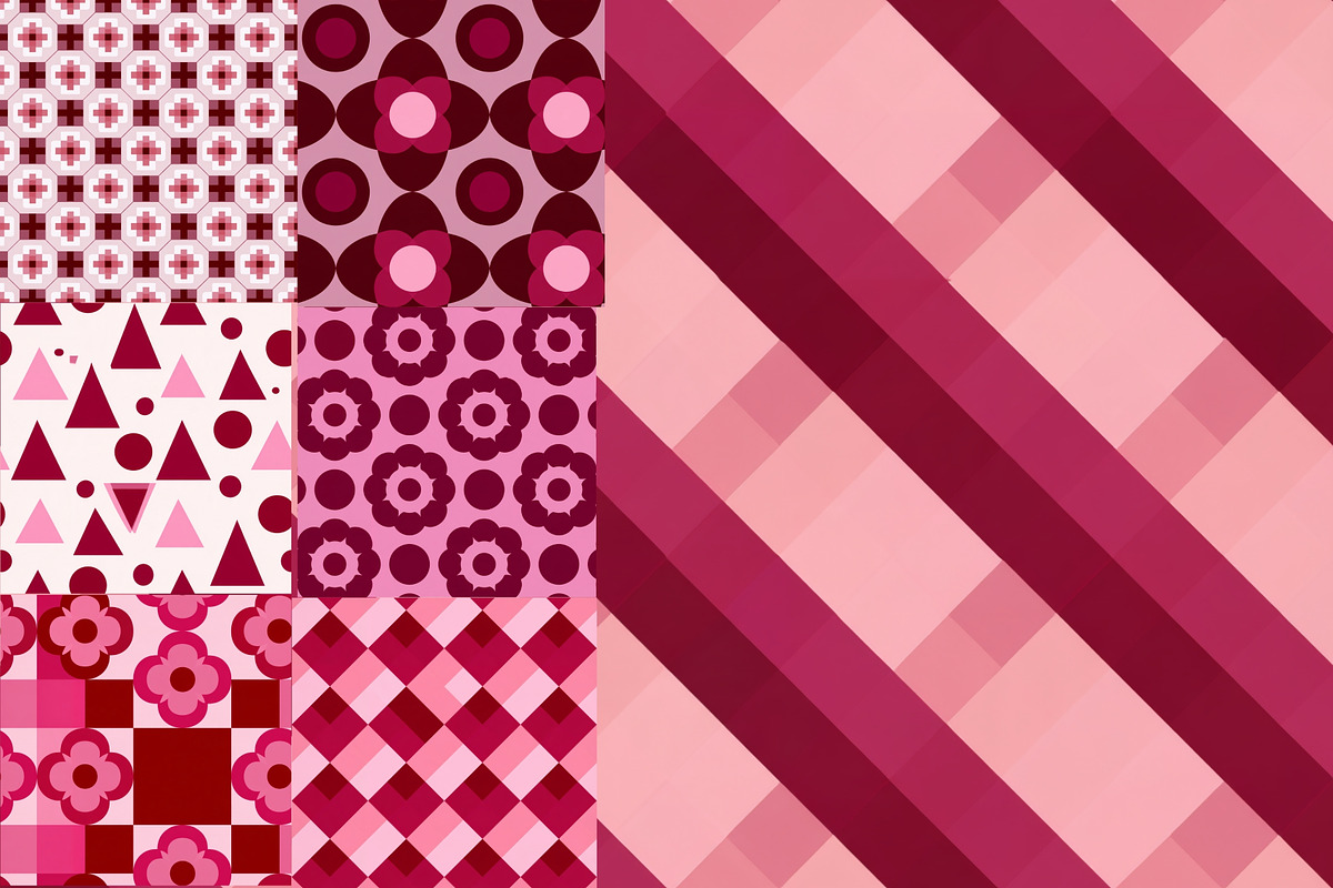 220+ Pink and Burgundy Patterns, a Pattern Graphic by Pattern Whimsy (Photo 4 of 9)