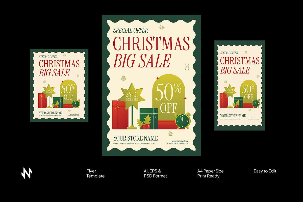 Christmas Big Sale Flyer, a Flyer Template by Neermana (Photo 1 of 4)